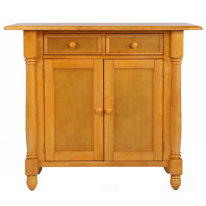 Sunset Trading Oak Selections 3-Piece Expandable Wood Kitchen Island Set in Oak