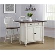 Sunset Trading Andrews 3-Piece Expandable Wood Kitchen Island in Antique White