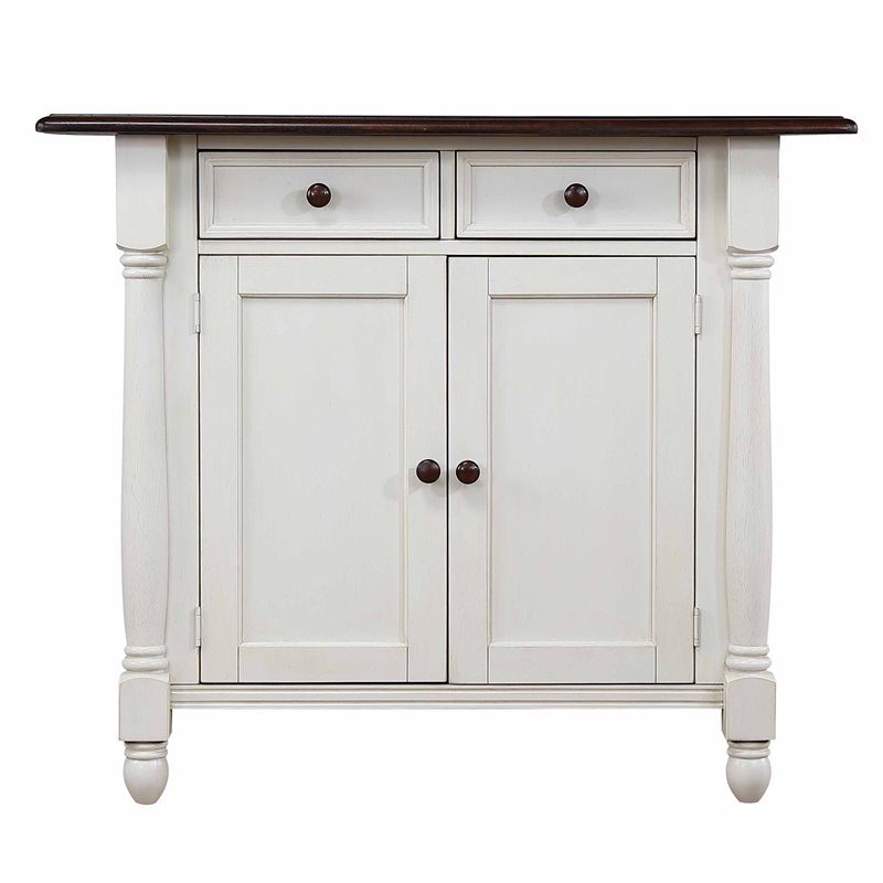 Sunset Trading Andrews 3-Piece Expandable Wood Kitchen Island in Antique White