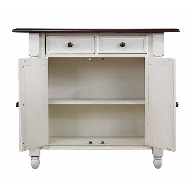 Sunset Trading Andrews 3-Piece Expandable Wood Kitchen Island in Antique White