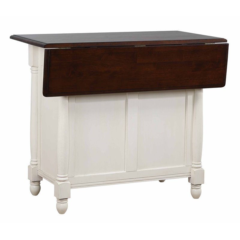 Sunset Trading Andrews 3-Piece Expandable Wood Kitchen Island in Antique White