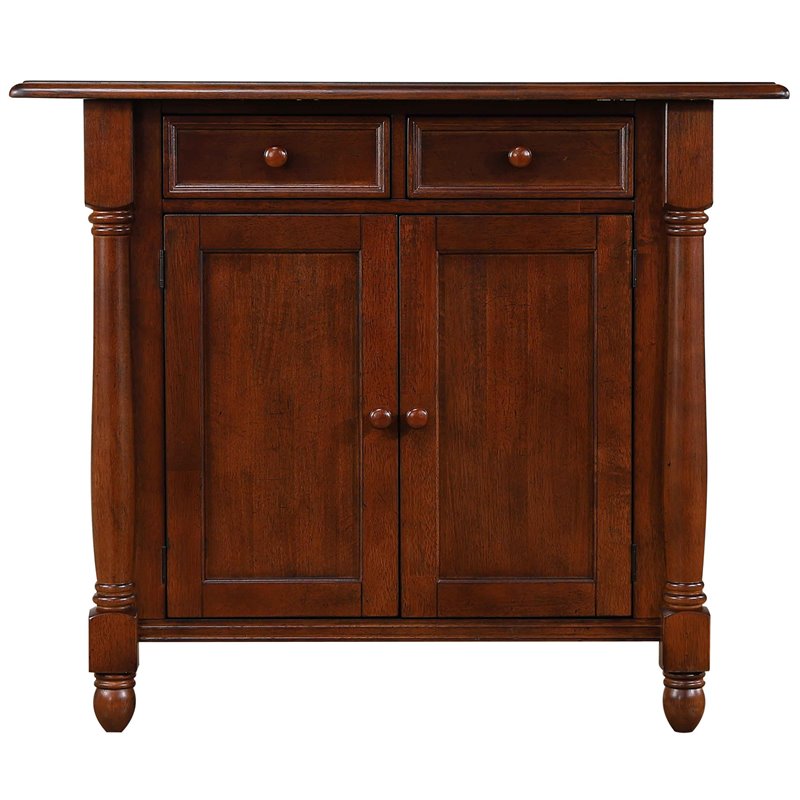 Sunset Trading Andrews 3PC Extendable Drop Leaf Wood Kitchen Island in Chestnut