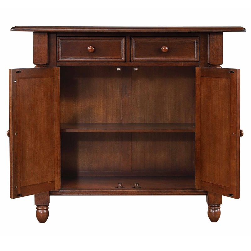 Sunset Trading Andrews Drop Leaf Traditional Wood Kitchen Island in Chestnut