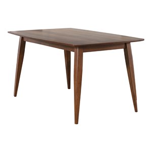 Sunset Trading 60&quot Rectangular Mid-Century Wood Dining Table in Danish Walnut