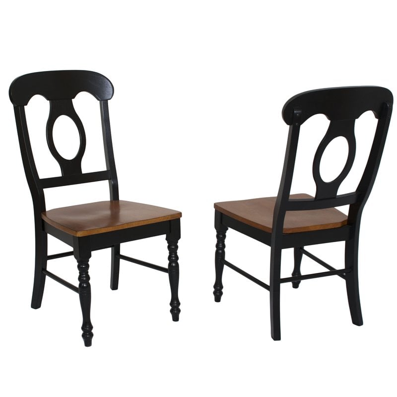 Sunset Trading Black Cherry Selections 5-Piece Wood Dining Table Set in Black