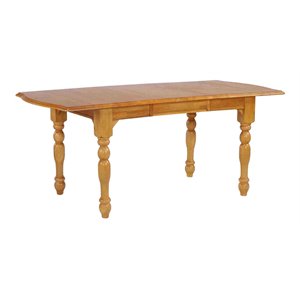 Sunset Trading Oak Selections 72&quot Drop Leaf Extendable Wood Dining Table in Oak