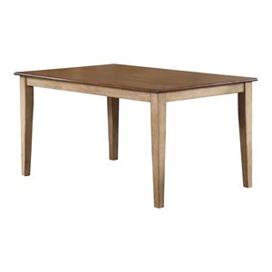 Sunset Trading Brook 60&quot Rectangular Farmhouse Wood Dining Table in Cream