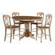 Sunset Trading Brook 5PC Extendable Wood Dining Set & Napoleon Stools in Cream