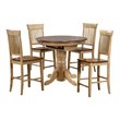 Sunset Trading Brook 5-Piece Extendable Wood Dining Set & Slat Stools in Cream