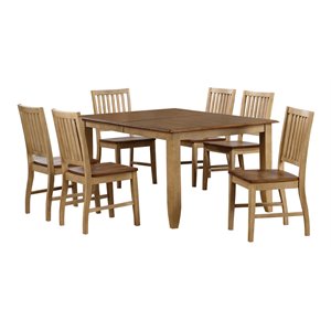 Sunset Trading Brook 7-Piece 72&quot Rectangular Extendable Wood Dining Set in Cream