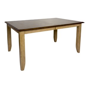 Sunset Trading Brook 72&quot Rectangular Extendable Wood Dining Table in Cream