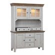 Sunset Trading Country Grove Wood Buffet and Lighted Hutch in Gray/Brown