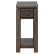 Sunset Trading Shades of Gray Wood Narrow End Table with Drawer & Shelf in Gray
