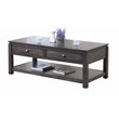 Sunset Trading Shades of Gray 3-Piece Drawers Wood Living Room Table Set in Gray