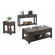 Sunset Trading Shades of Gray 3-Piece Drawers Wood Living Room Table Set in Gray