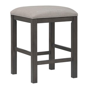 Sunset Trading Shades of Gray 18&quot Backless Upholstered Wood Barstool in Gray