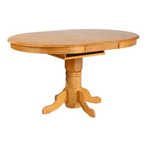 Sunset Trading Oak Selections 66&quot Oval Pedestal Extendable Wood Pub Table in Oak