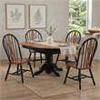 Sunset Trading Selections 5PC Round/Oval Butterfly Dining Set Black/Cherry Wood