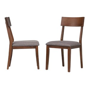 Sunset Trading 18&quot Mid-Century Wood Dining Chairs in Danish Walnut (Set of 2)
