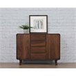 Sunset Trading Mid-Century Wood Server 4 Drawers & 2 Storage Cabinets in Walnut