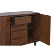 Sunset Trading Mid-Century Wood Server 4 Drawers & 2 Storage Cabinets in Walnut