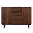 Sunset Trading Mid-Century Wood Server 4 Drawers & 2 Storage Cabinets in Walnut
