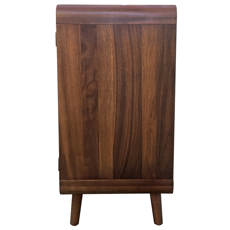 Sunset Trading Mid-Century Wood Server 4 Drawers & 2 Storage Cabinets in Walnut