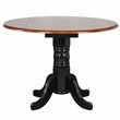 Sunset Trading Black Cherry Selections 3-Piece Round Wood Dining Set in Black