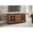 Sunset Trading Rustic City Wood Sideboard with Wheels in Distressed Oak