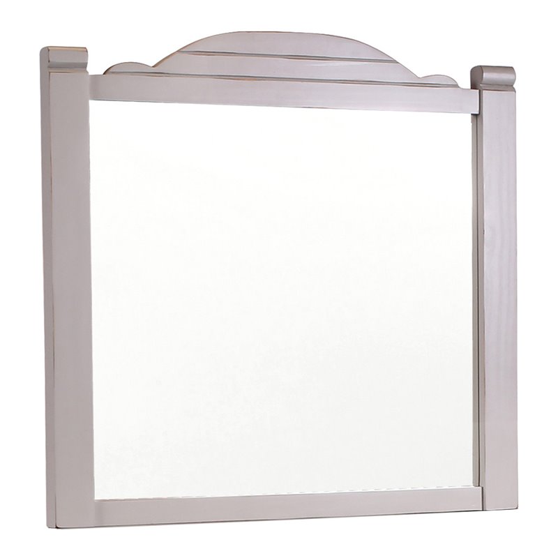 Sunset Trading Coastal Charm Solid Pine Wood Mirror in Passion Gray
