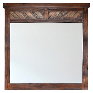 sunset trading riviera contemporary solid sustainable pine wood mirror in gray