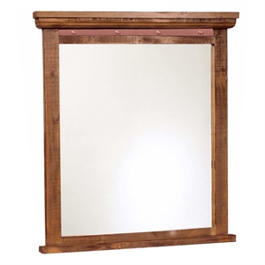 Sunset Trading Rustic City Contemporary Wood Mirror in Rustic Natural Oak