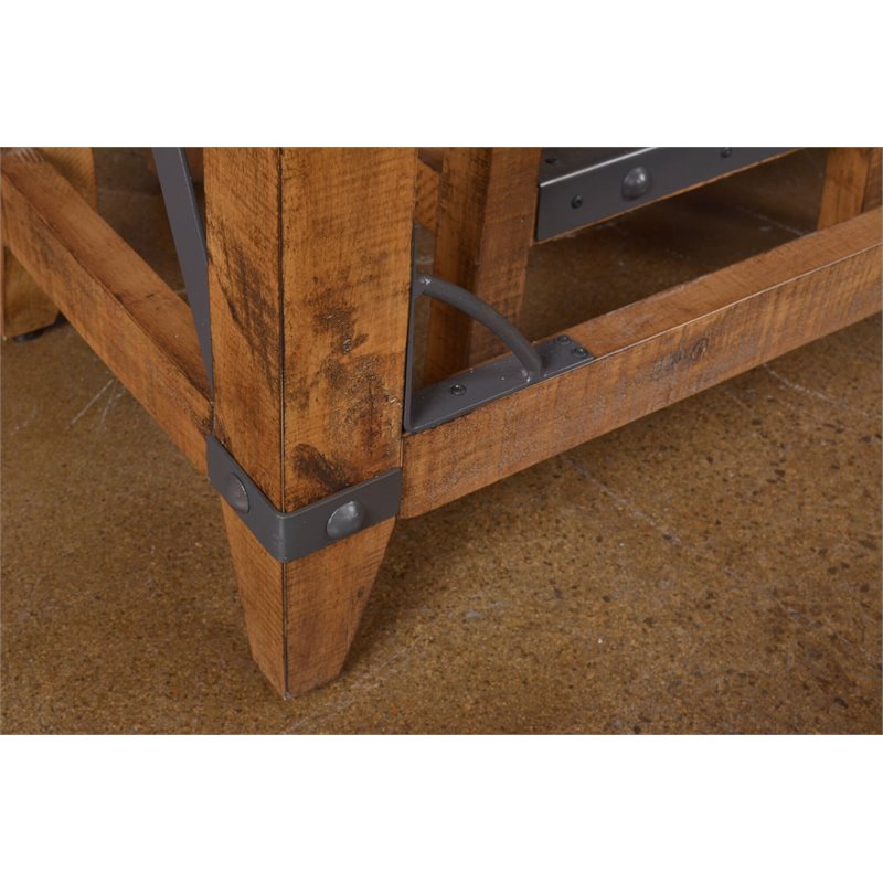 Sunset Trading Rustic City Counter Height Contemporary Wood Dining Table in Oak