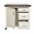 Sunset Trading Andrews Wood Kitchen Cart in Distressed Antique White & Chestnut