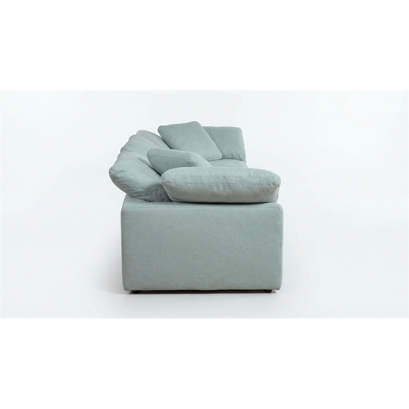 Sunset Trading Puff 3PC Slipcovered Modular Fabric Sectional Sofa in Blue
