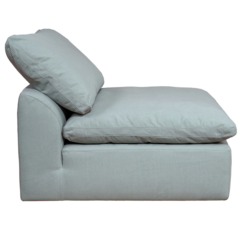 Sunset Trading Puff 3PC Slipcovered Modular Fabric Sectional Sofa in Blue