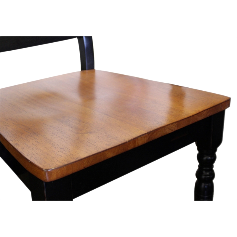 Sunset Trading Black Cherry Selections Wood Barstools in Black (Set of 2)