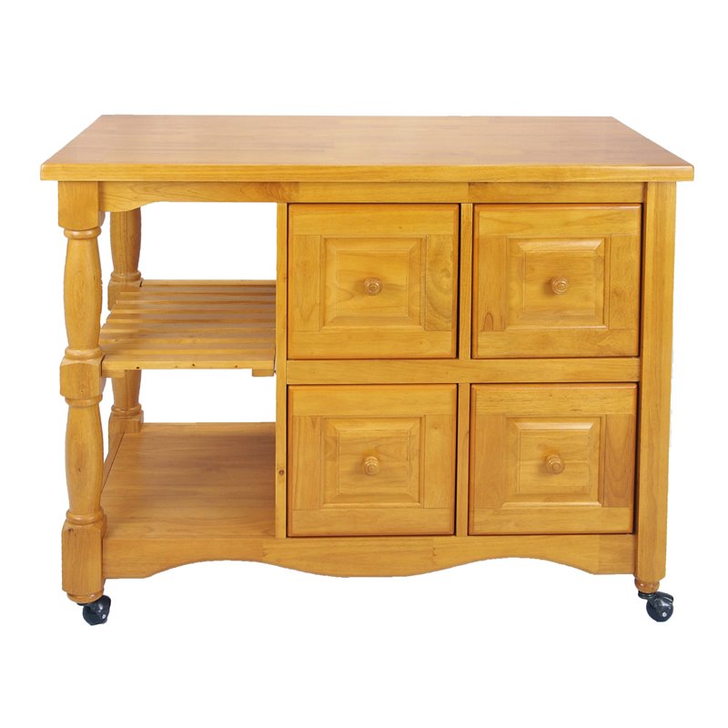 Sunset Trading Oak Selections Oak Selections Regal Wood Kitchen Cart in Oak