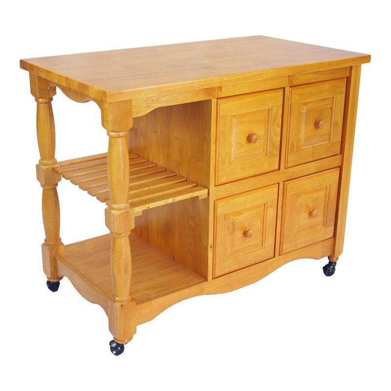 Sunset Trading Oak Selections Oak Selections Regal Wood Kitchen Cart in Oak
