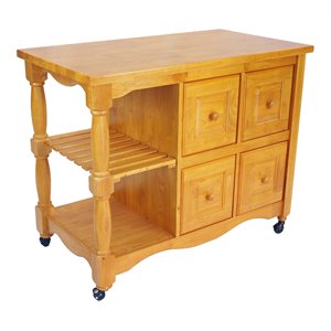 Sunset Trading Oak Selections Oak Selections Regal Wood Kitchen Cart in Oak