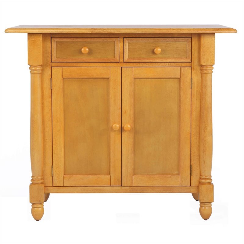 Sunset Trading Oak Selections Drop Leaf Extendable Wood Kitchen Island in Oak