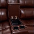 Luxe Leather Recliner Loveseat with Power Headrest and Console Storage in Brown