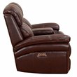 Luxe Leather Recliner Loveseat with Power Headrest and Console Storage in Brown