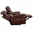 Luxe Leather Recliner Loveseat with Power Headrest and Console Storage in Brown