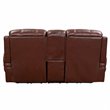 Luxe Leather Recliner Loveseat with Power Headrest and Console Storage in Brown