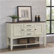 Andrews 3-Drawers 1-Large Open Shelf Sideboard in Antique White and Brown Wood
