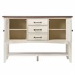Andrews 3-Drawers 1-Large Open Shelf Sideboard in Antique White and Brown Wood