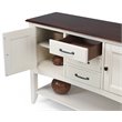 Andrews 3-Drawers 1-Large Open Shelf Sideboard in Antique White and Brown Wood