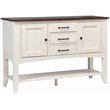 Andrews 3-Drawers 1-Large Open Shelf Sideboard in Antique White and Brown Wood