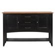 Selections 3-Drawers 1-Large Open Shelf Sideboard in Antique Black/Cherry Wood